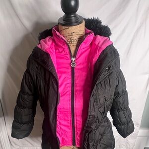 ZeroXposur Black and Pink Puffer Jacket